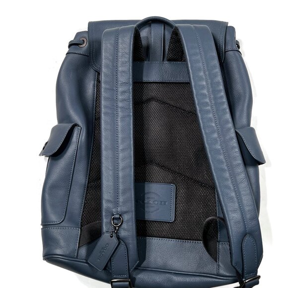 Coach‎ Hudson Leather Backpack Teal Blue Bucket School Work Briefcase Office main image 4